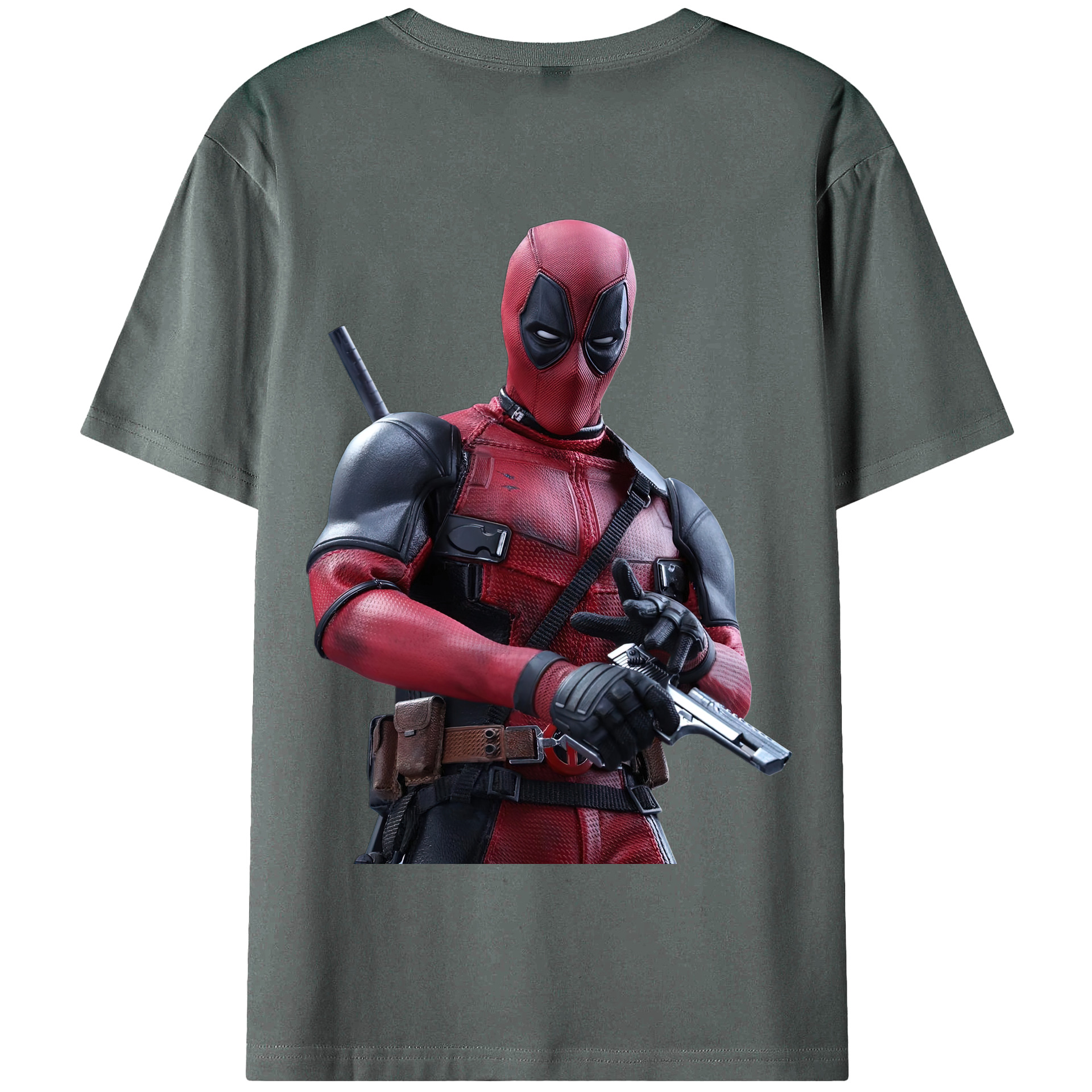 （画像用） Deadpool デッドプール 綿100％半袖Tシャツ（背面プリント）